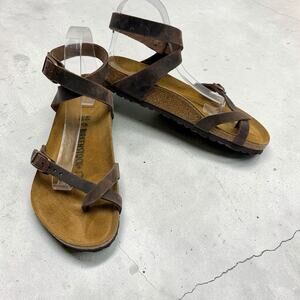 Birkenstock Brown Strappy Leather Sandals